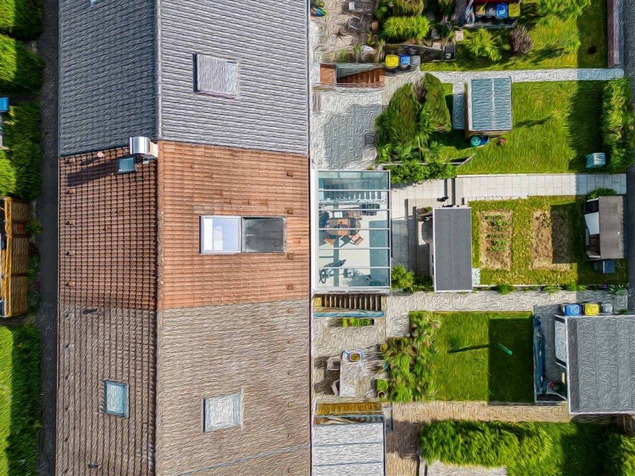 Luftaufnahme Reihenmittelhaus Reutlingen