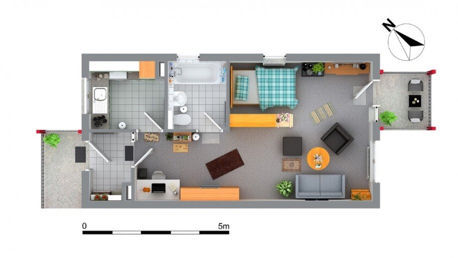 Grundriss Wohnung 5 1.OG Wohnung Gomaringen