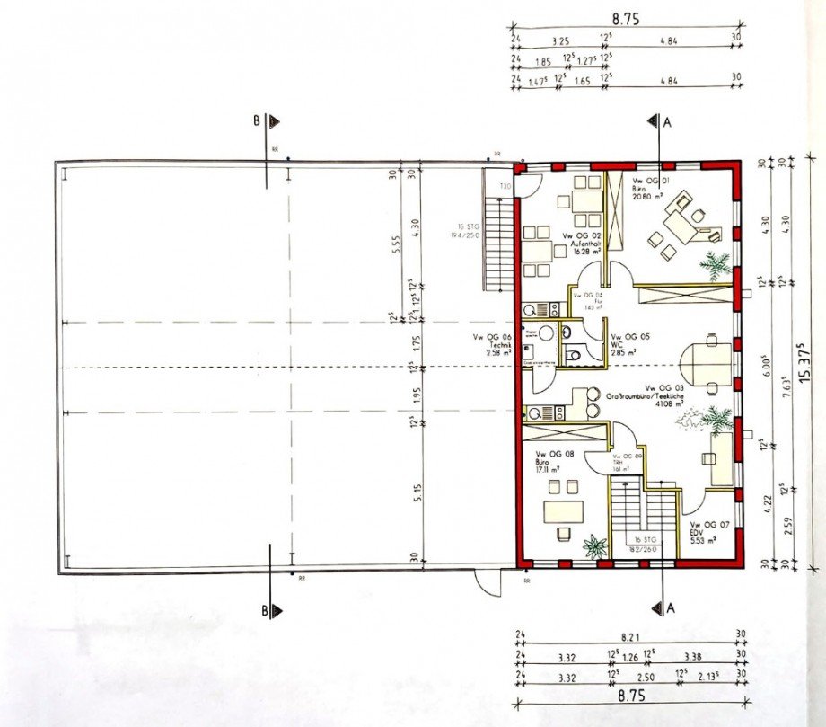 Grundriss OG Halle Reutlingen