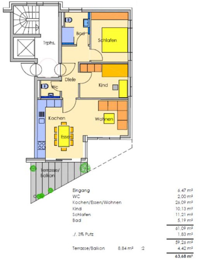 Grundriss Erdgeschosswohnung M�ssingen