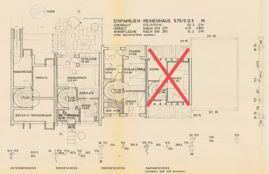 Grundrisse Reihenendhaus Reutlingen