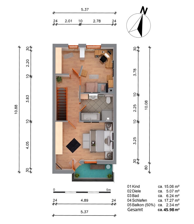 Dachgeschoss Reihenmittelhaus Reutlingen