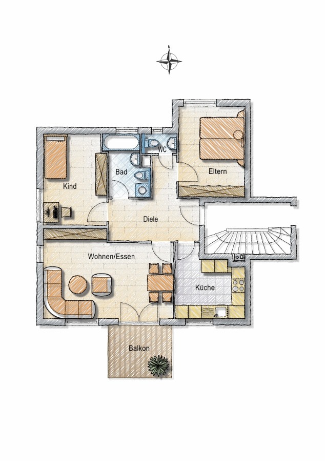 Grundriss Wohnung 5 Wohnung Reutlingen