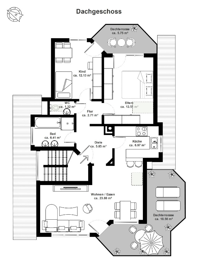 Dachgeschoss Dachgeschosswohnung Reutlingen
