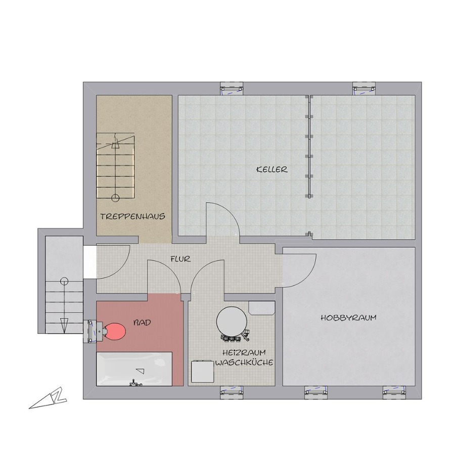 Untergeschoss Doppelhaush�lfte Pfullingen