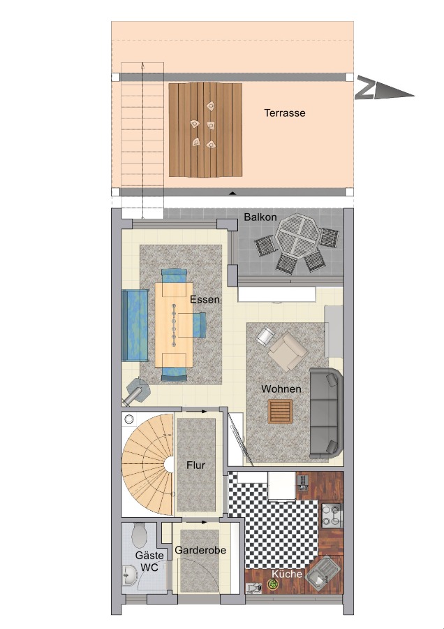 Erdgeschoss Reihenmittelhaus Reutlingen