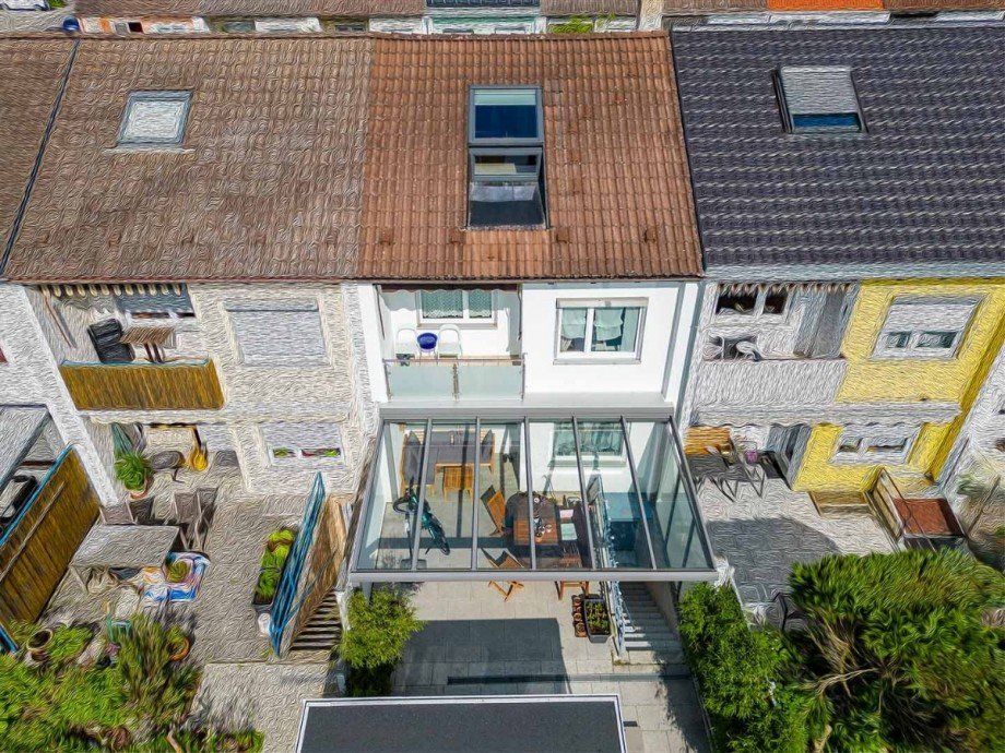 Luftaufnahme Reihenmittelhaus Reutlingen
