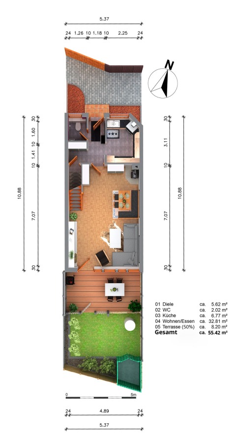 Erdgeschoss Reihenmittelhaus Reutlingen