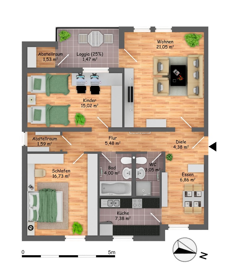 Obergeschoss Wohnung Reutlingen